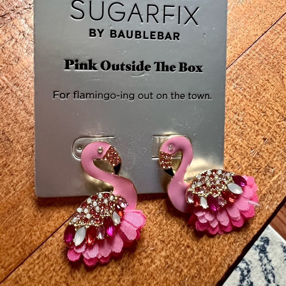 Sugarfix by Baublebar pink Flamingo earrings